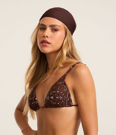 Bikini Top Triangular Fruncido en Microfibra con Estampa Paisley 2
