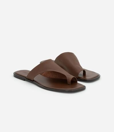 Sandalia Plana Mule en Cuero con Parte Superior Ancha 2