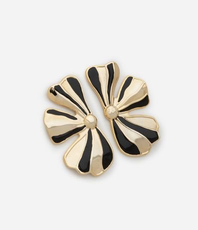 Caravana Mediano de Media Flor Esmaltada Bicolor 1