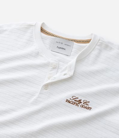 Remera Infantil Henley en Algodón con Bordado - Talle 5 A 14 años 4