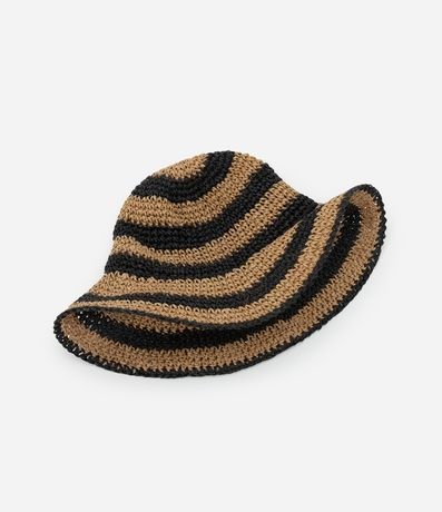 Sombrero Bucket de Paja Rayada 3