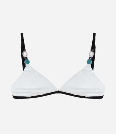 Bikini Top Triangulo Fijo Texturizado con Adornos en los Breteles 4