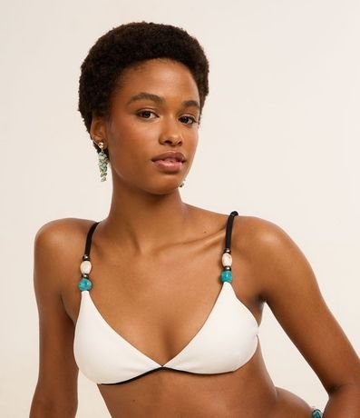 Bikini Top Triangulo Fijo Texturizado con Adornos en los Breteles 2