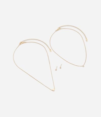 Conjunto de Collar Capas con Colgante de Corazón y Caravana Punto de Luz 2