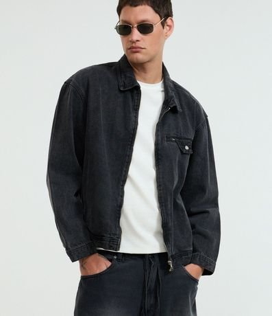 Campera Boxy en Jeans con Cuello Inglés y Bolsillo Diferenciado 2