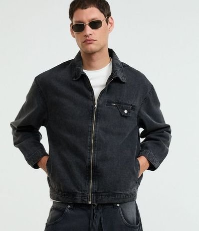 Campera Boxy en Jeans con Cuello Inglés y Bolsillo Diferenciado 5