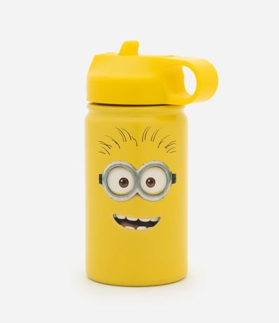 Botella Térmica en Metal con Pajita y Estampa Minions