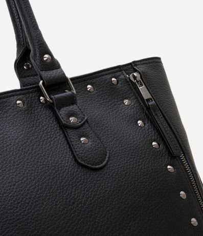 Cartera Satchel Grande con Spikes y Metales 5