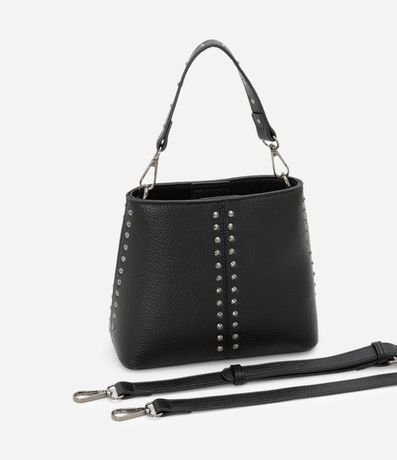 Bolsa Bucket Pequeña con Detalles de Spikes y Metales 7