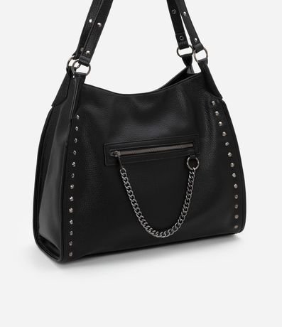 Bolsa Hobo Floater con Detalles en Spikes y Metales con Bolsillo Pequeño Delantero 2