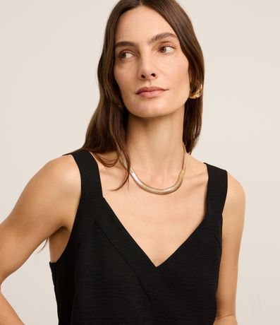 Blusa en Airflow con Escote V y Bretel Ancho 4