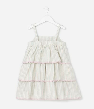 Vestido Infantil con Estampa de Rayas y Puntillas – Talle 1 al 6 años 2