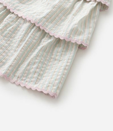 Vestido Infantil con Estampa de Rayas y Puntillas – Talle 1 al 6 años 4