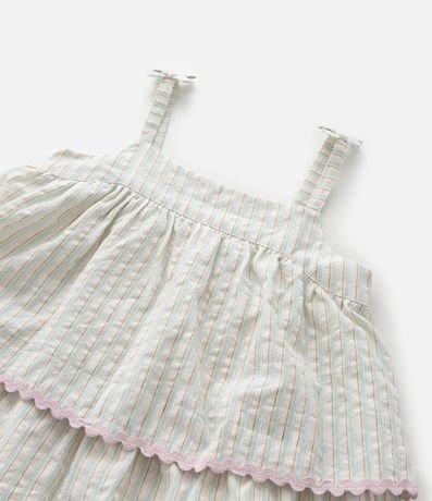 Vestido Infantil con Estampa de Rayas y Puntillas – Talle 1 al 6 años 6