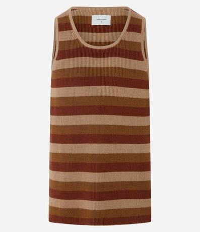 Musculosa en Ganchillo con Estampa de Rayas y Textura 5