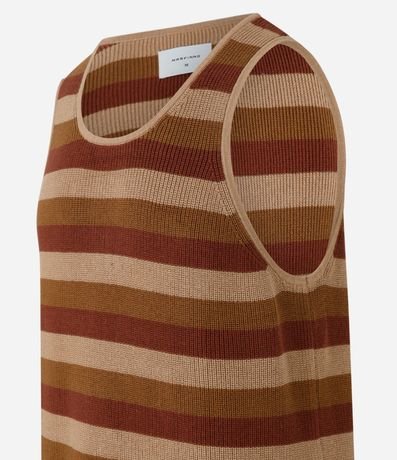 Musculosa en Ganchillo con Estampa de Rayas y Textura 6