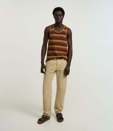 Musculosa en Ganchillo con Estampa de Rayas y Textura 2