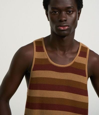 Musculosa en Ganchillo con Estampa de Rayas y Textura 4