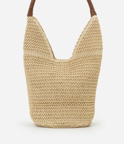 Bolsa de Playa en Paja con Asa de PU Trenzada 3