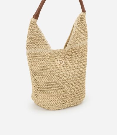 Bolsa de Playa en Paja con Asa de PU Trenzada 5