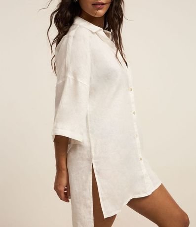 Salida de Playa Camisa en Lino Puro con Bajo Mullet