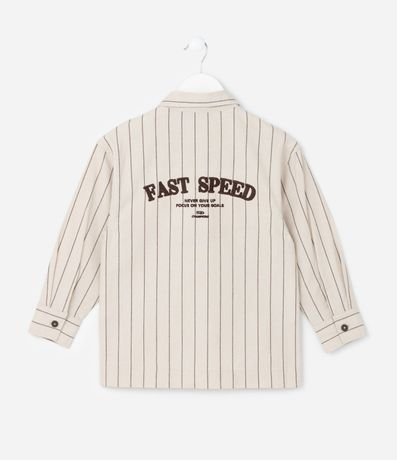 Camisa Infantil en Sarga con Estampa de Raya y Lettering Fast Speed - Talle 5 a 14 años 2