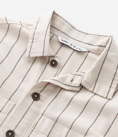 Camisa Infantil en Sarga con Estampa de Raya y Lettering Fast Speed - Talle 5 a 14 años 5