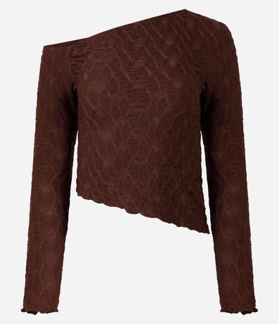 Blusa Texturizada con Bajo Asimétrica y Frufru 6