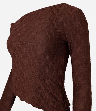 Blusa Texturizada con Bajo Asimétrica y Frufru 7
