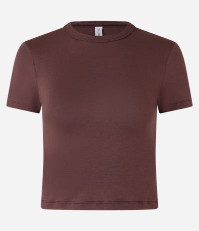 Blusa Cropped Básica en Rib con Manga Corta 5