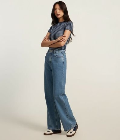 Blusa Cropped en Rib Básica Rayada 5