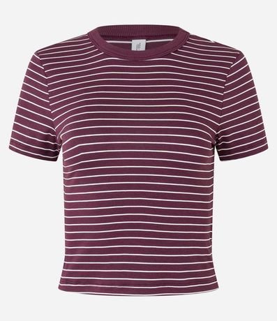 Blusa Cropped en Rib Básica Rayada 5