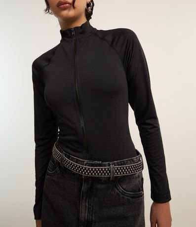 Blusa en Microfibra con Cuello Largo y Cremallera 3