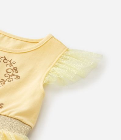 Vestido Infantil en Tule con Estampa Bella - Talle 1 a 6 años 5