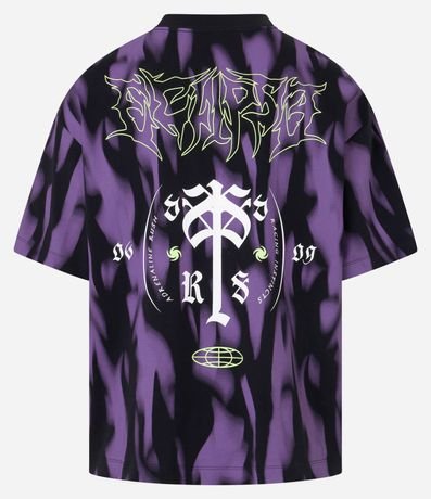 Remera Oversized en Algodón con Estampa Tribal "Speed" 8