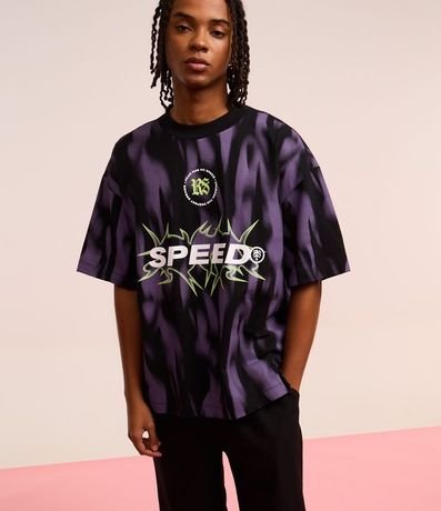 Remera Oversized en Algodón con Estampa Tribal "Speed" 4