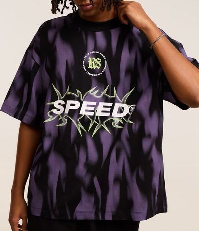 Remera Oversized en Algodón con Estampa Tribal "Speed" 5