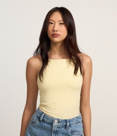 Blusa sin Manga con Escote Halter y Alça Elástico 2