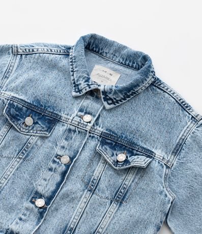 Campera Corta Infantil en Jeans con Brillos - Talle 5 A 14 años 6