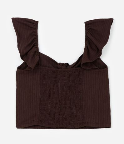 Blusa en Anarruga con Lazo Delantero y Volado en el Bretel Curve & Plus Size 6