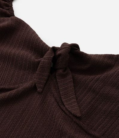 Blusa en Anarruga con Lazo Delantero y Volado en el Bretel Curve & Plus Size 8