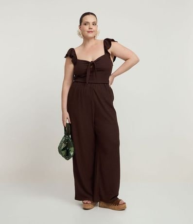 Blusa en Anarruga con Lazo Delantero y Volado en el Bretel Curve & Plus Size 3