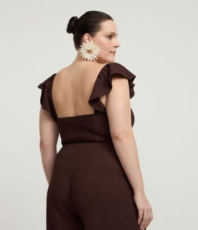 Blusa en Anarruga con Lazo Delantero y Volado en el Bretel Curve & Plus Size 4