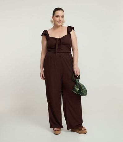 Pantalón Flare Texturizada en Anarruga Curve y Plus Size