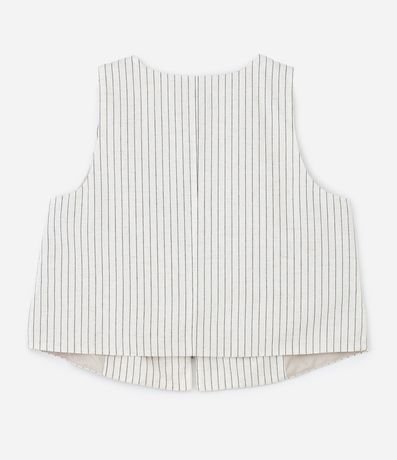 Blusa Chaleco en Viscolino Listrado con Amarrações delanteros Curve & Plus Size 6