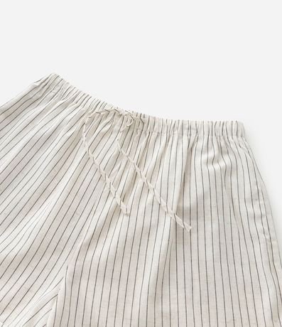 Short en Viscolino Listrado con Lazo en la Cintura y Bolsos Curve & Plus Size 8