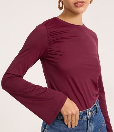 Blusa en Microfibra con Manga Godê y Fruncido 3