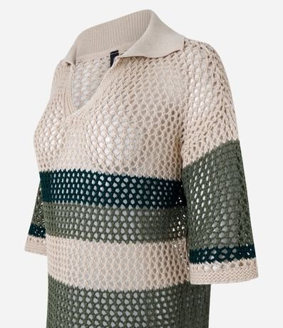 Remera en Punto Texturizado y Cuello Polo 7