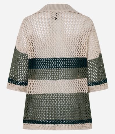 Remera en Punto Texturizado y Cuello Polo 8