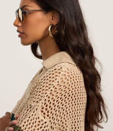 Remera en Punto Texturizado y Cuello Polo 3